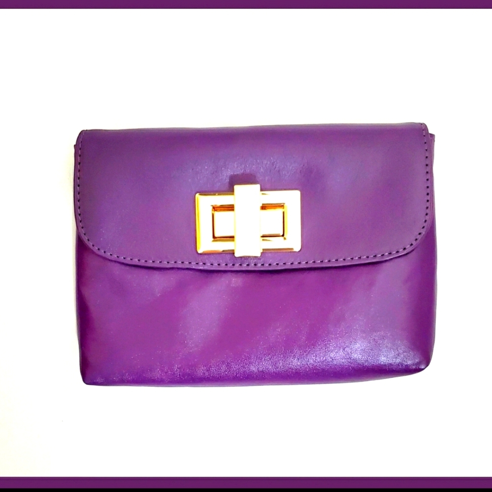 ROWALLAN Purple Crossbody Leather Handmad…